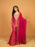 Elegant Magenta Embroidered Sharara Set with Dupatta | Festive & Wedding Wear